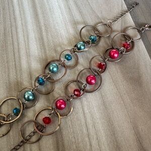 Vintage Bronze Pearl Bead Bracelets Set